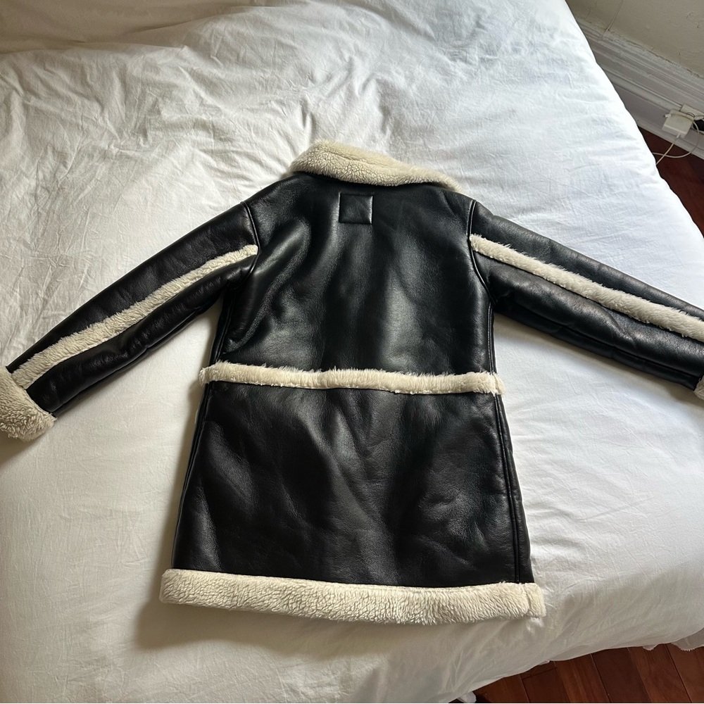 Abercrombie & Fitch Faux Leather and Fur Shearling Jacket Size Medium - Picture 10 of 12